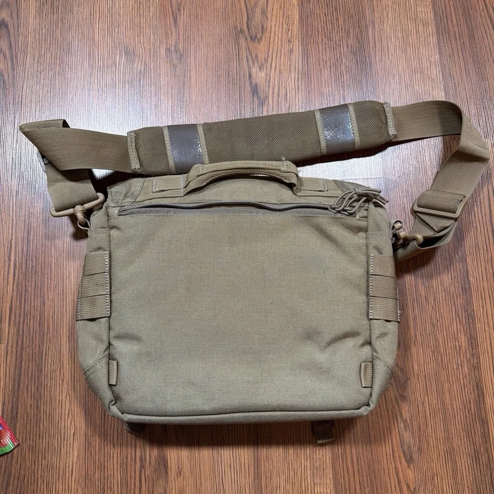 First Tactical Summit Side Satchel Military Messenger Bag Beige Brown Nylon